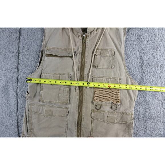 Vintage Banana Republic Vest M Adventure Outfitters Khaki Fishing Hunting Hooded - Picture 6 of 7